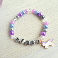 Children's personalised gift bracelet.