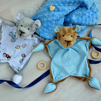 Personalised Teddy bear comforter.