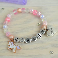 Children's personalised gift bracelet.